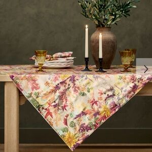 NWT Pottery Barn Fall Botanical Embroidered Cotton Table Throw